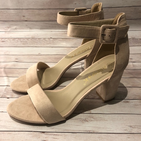 allegra k women's chunky heel ankle strap sandals